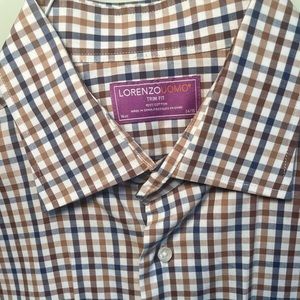 Lorenzo Uomo trim fit checkered dress shirt